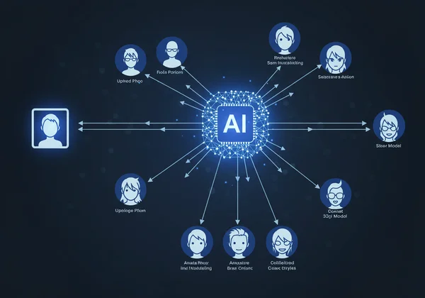 Diagram illustrating the AI avatar generation process flow.
