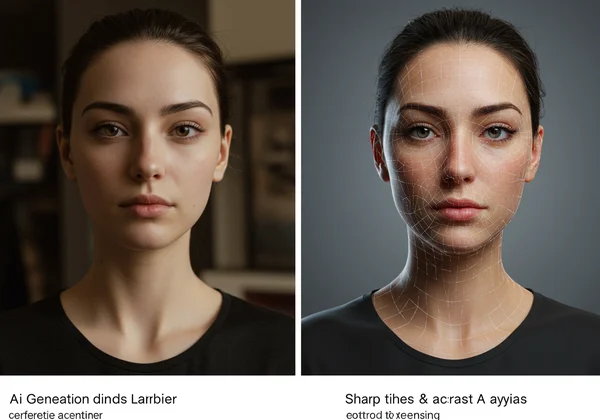 Comparison of a good and bad photo for AI avatar creation