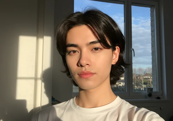 Person taking a selfie in natural light for AI avatar