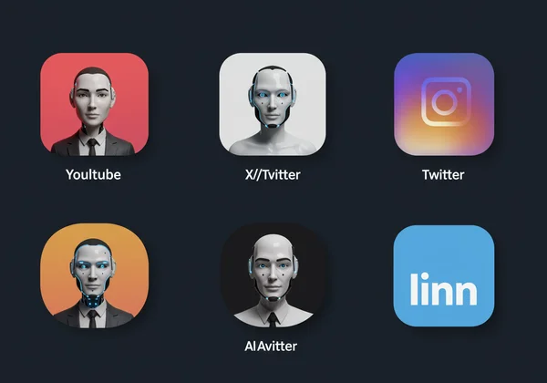 AI avatar profile picture on various social media platforms