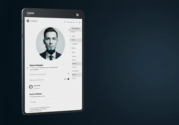 Professional AI avatar on a modern LinkedIn profile