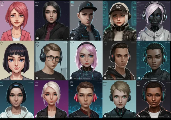 Diverse AI avatars for social media and gaming profiles
