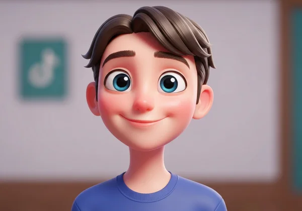 Vibrant cute 3D AI avatar with expressive eyes for TikTok