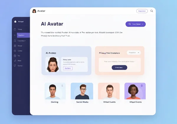 Secure AI avatar maker interface with privacy features