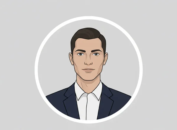 Professional AI avatar perfectly centered for circular crop