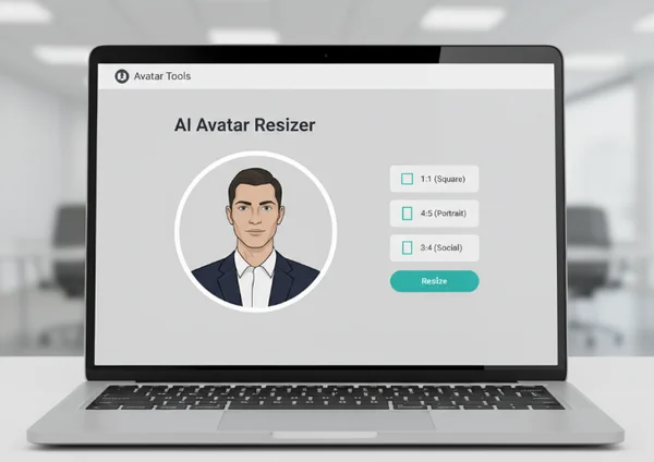 Online tool interface for resizing AI avatars with aspect ratios